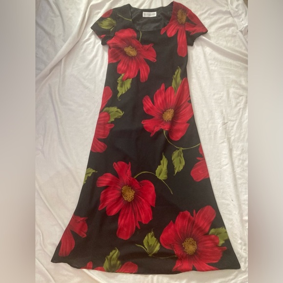 Vintage Jessica Howard Floral Romantic Maxi Dress Estimated Size Medium - Picture 8 of 9